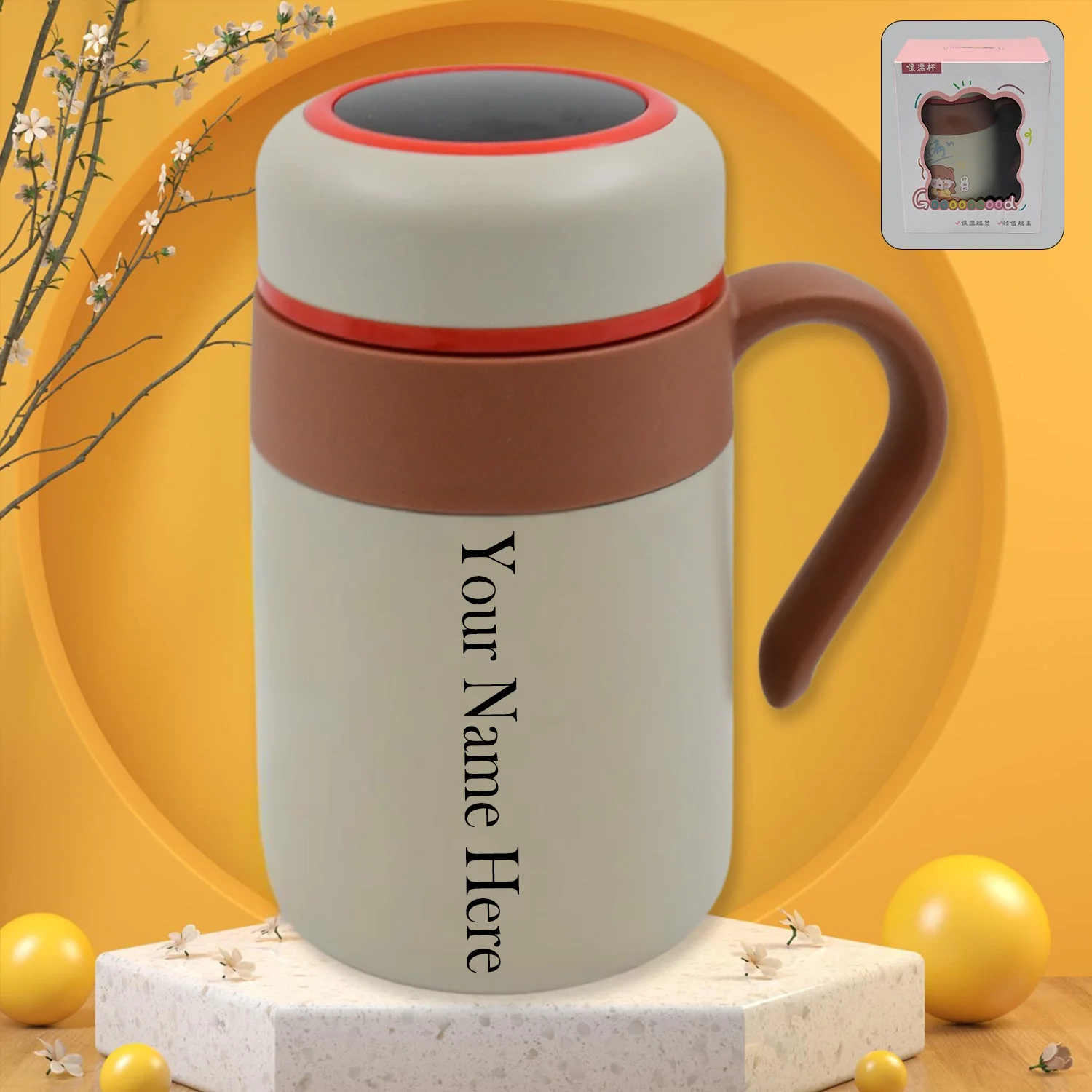 Stainless Steel Mug/Bottle Vacuum Insulated Handle Cup  Tumbler (550 ML) - Image 4