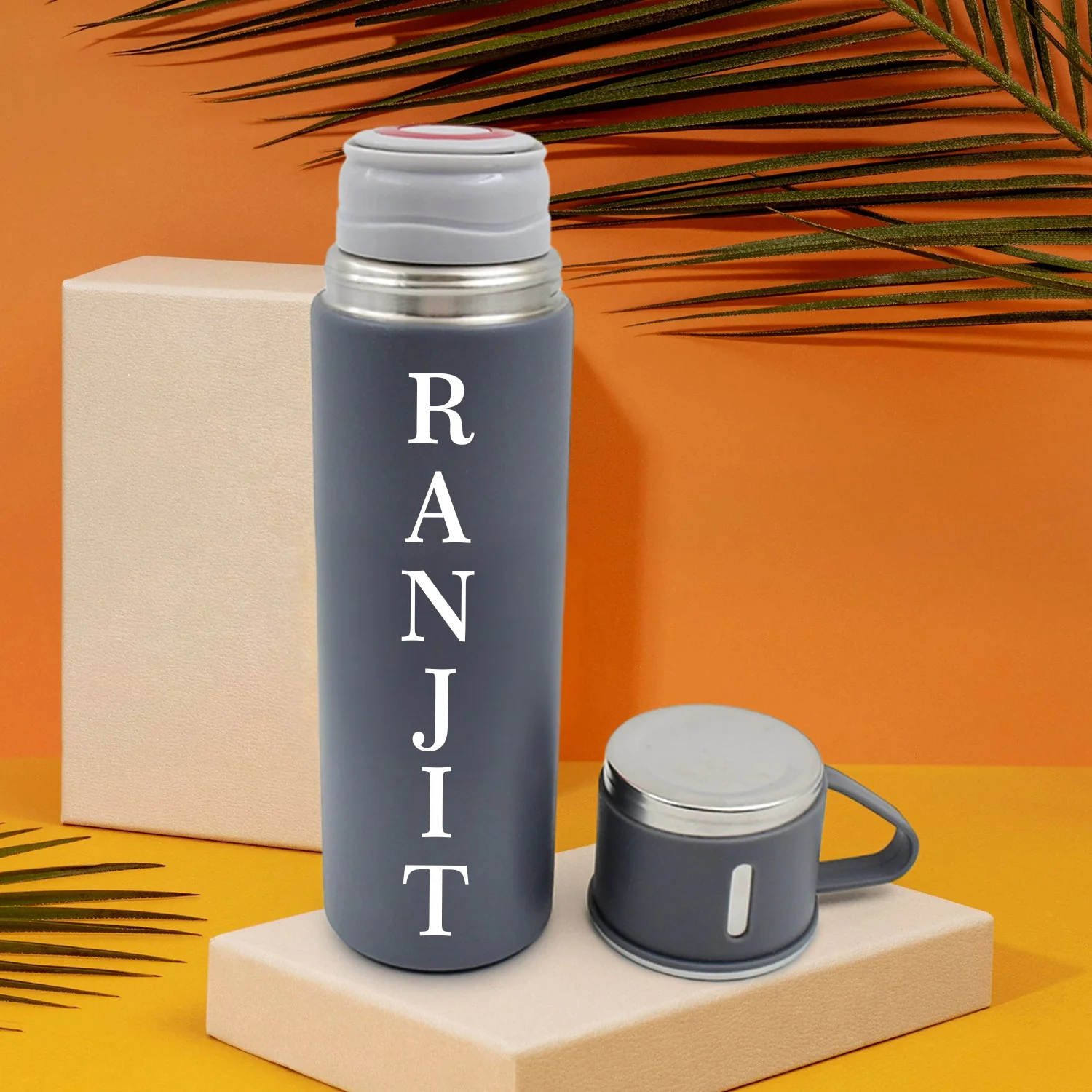 Customize Stainless Steel Vacuum Insulated Water Bottle with Mug (500 ML) - Image 4