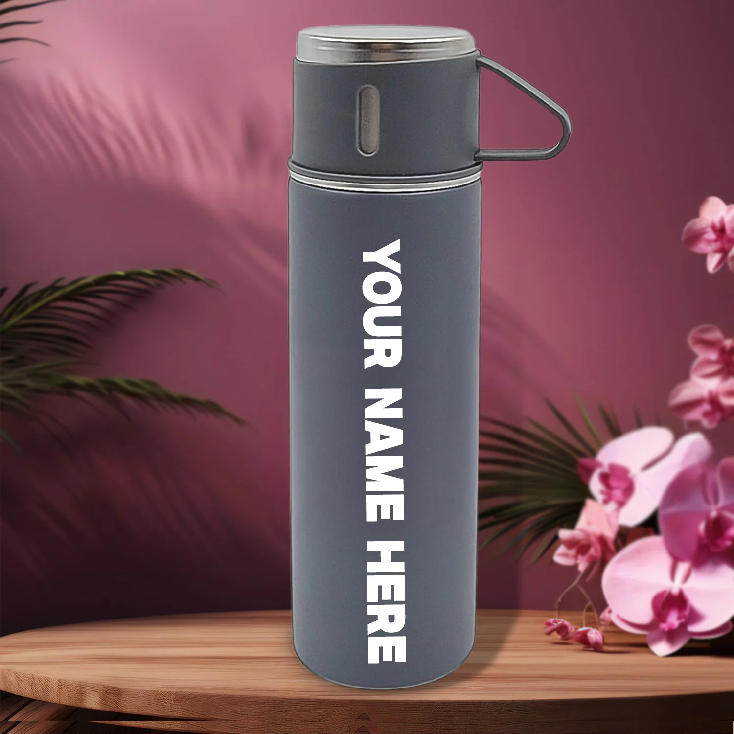Customize Stainless Steel Vacuum Insulated Water Bottle with Mug (500 ML) - Image 6
