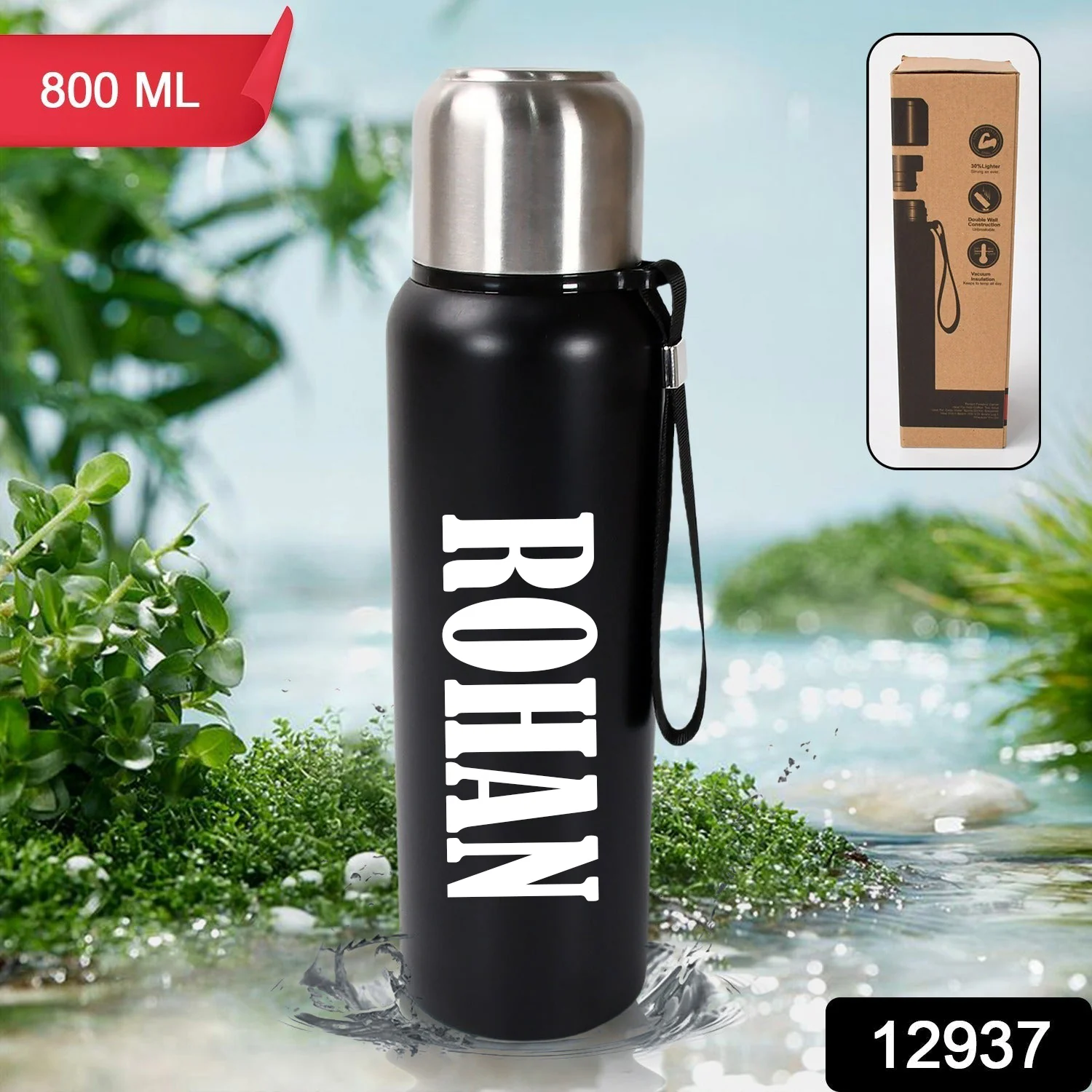 Customize Stainless Steel Water Bottle, Fridge Water Bottle, Stainless Steel Water Bottle Leak Proof, Rust Proof, Cold & Hot Thermos steel Bottle| Leak Proof | Office Bottle | Gym | Home | Kitchen | Hiking | Trekking | Travel Bottle (800ML) - Image 7