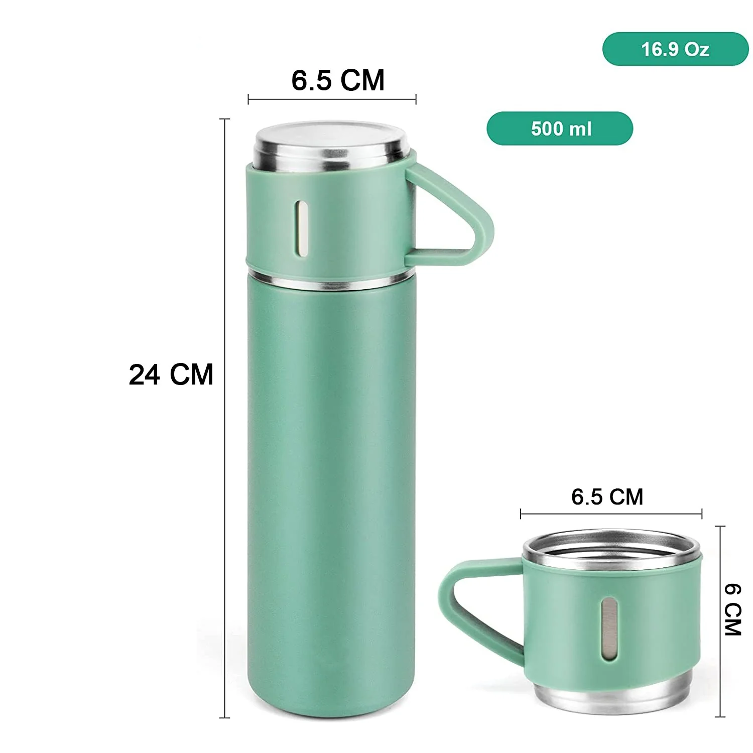 Customized Stainless Steel Vacuum Flask Set with 3 Cups – 500ML - Image 10