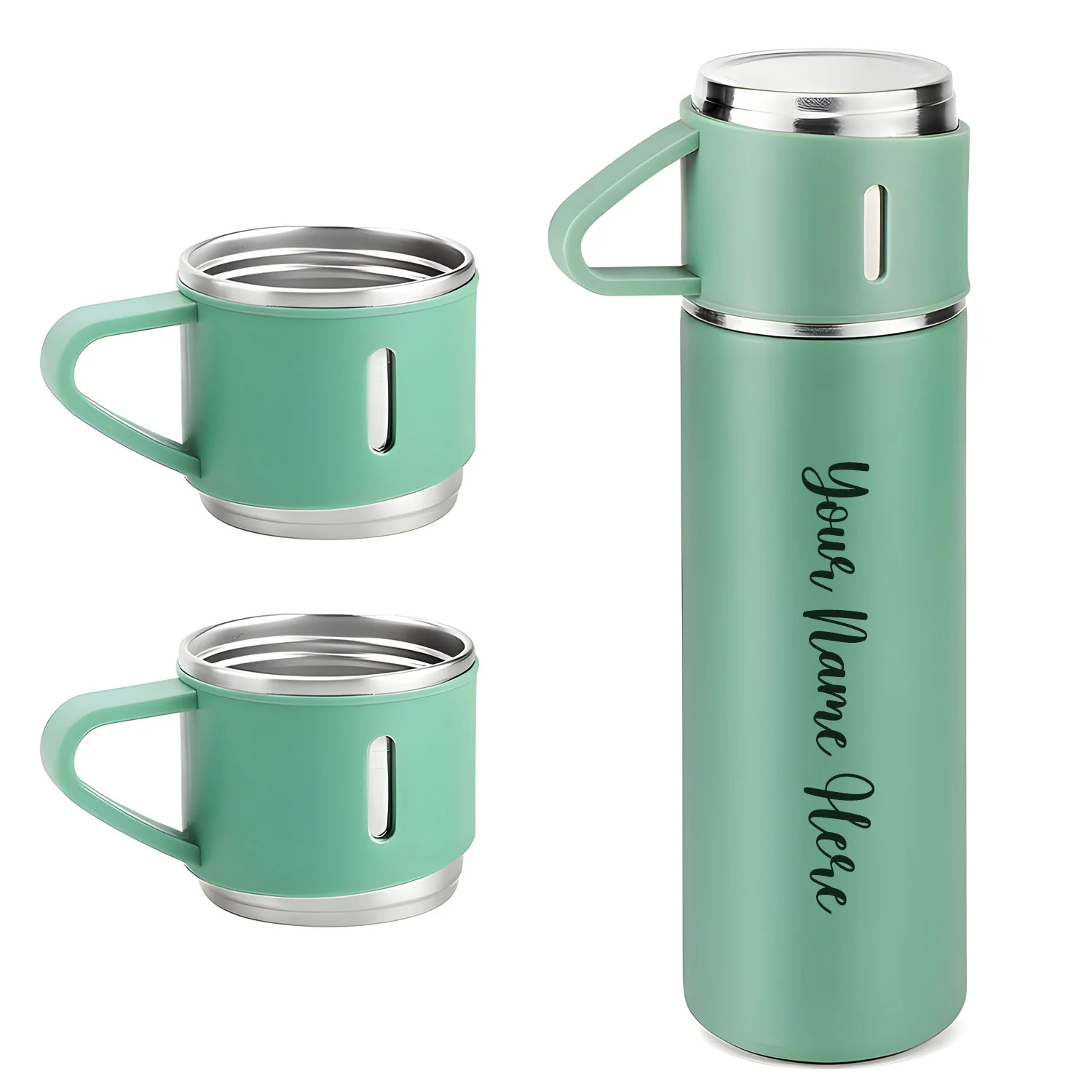 Customized Stainless Steel Vacuum Flask Set with 3 Cups – 500ML - Image 12