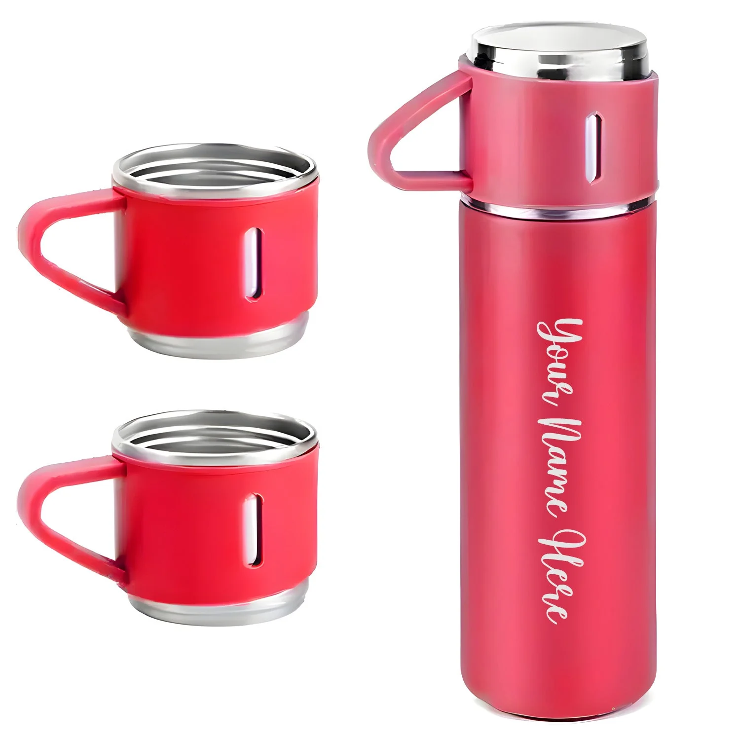 Customized Stainless Steel Vacuum Flask Set with 3 Cups – 500ML - Image 13