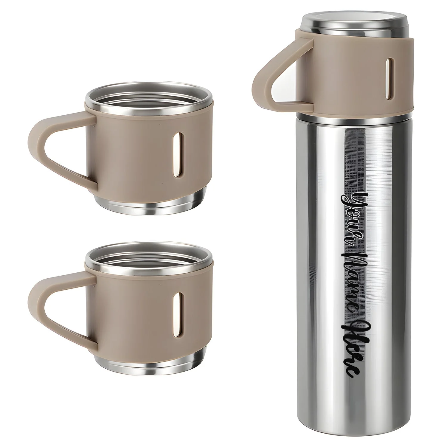 Customized Stainless Steel Vacuum Flask Set with 3 Cups – 500ML - Image 14