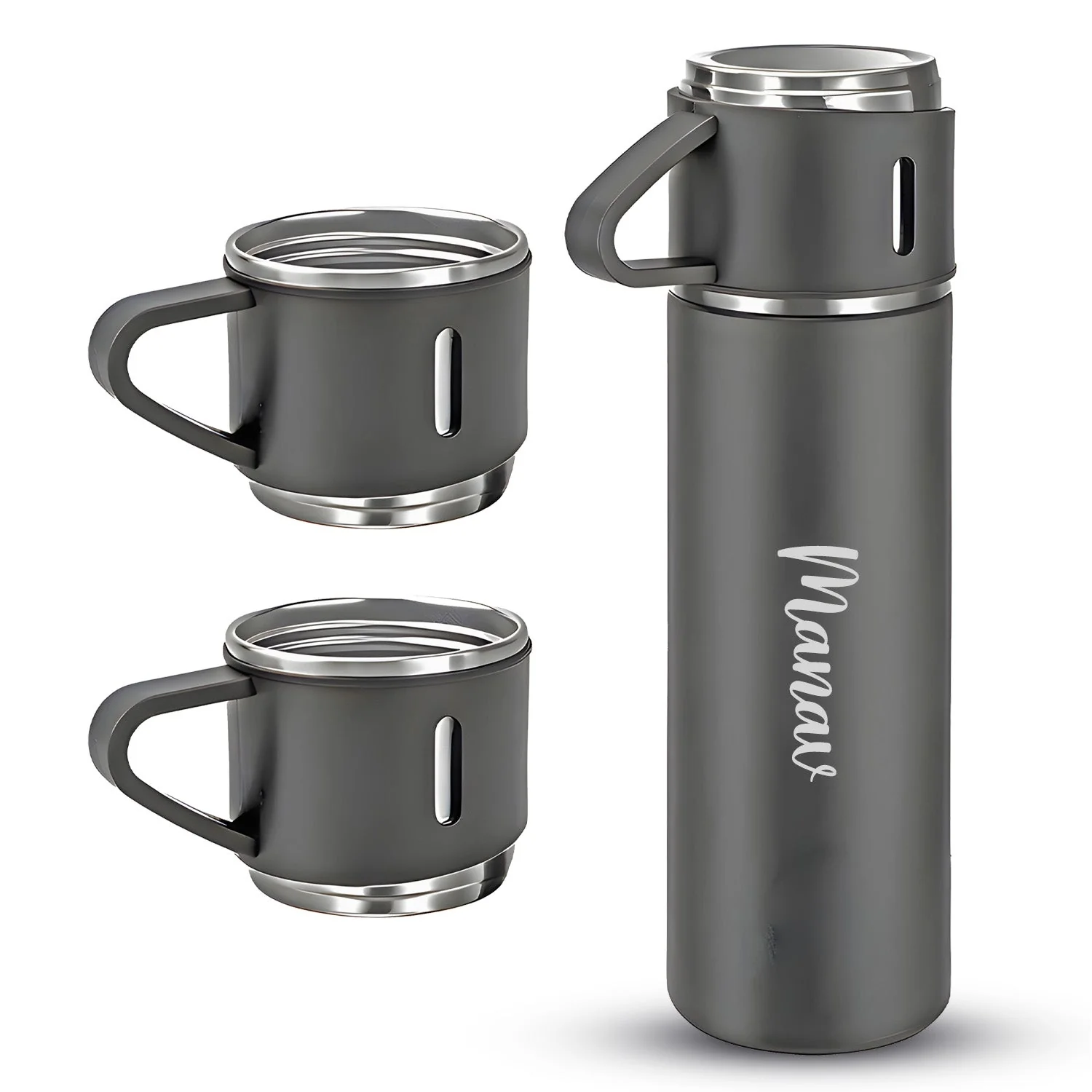 Customized Stainless Steel Vacuum Flask Set with 3 Cups – 500ML - Image 15