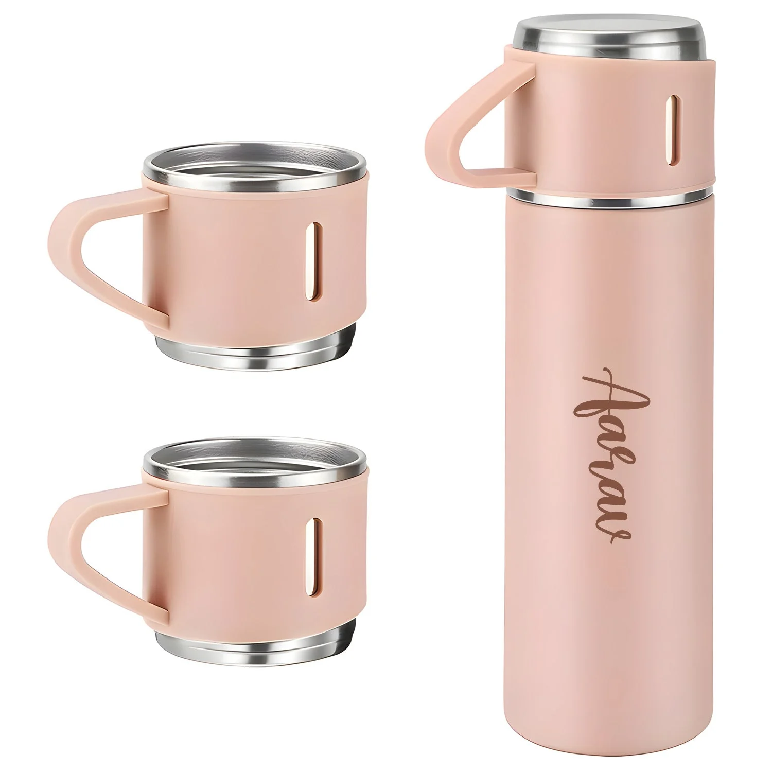 Customized Stainless Steel Vacuum Flask Set with 3 Cups – 500ML - Image 17