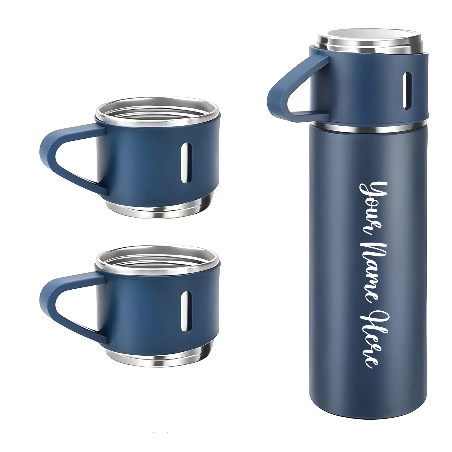 Customized Stainless Steel Vacuum Flask Set with 3 Cups – 500ML - Image 4