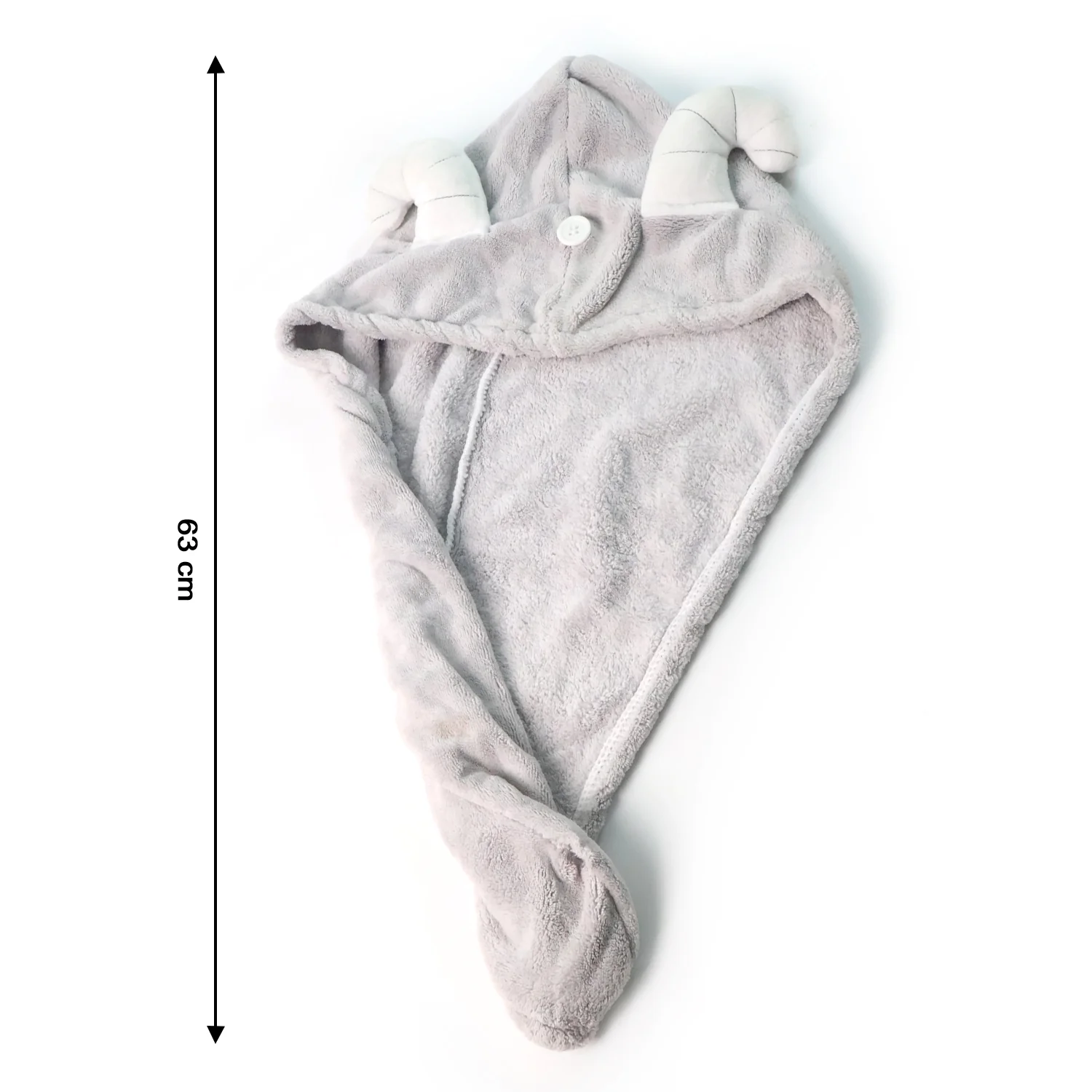 Cute Animal Ear Hooded Hair Drying Towel Wrap (1 Pc) - Image 4