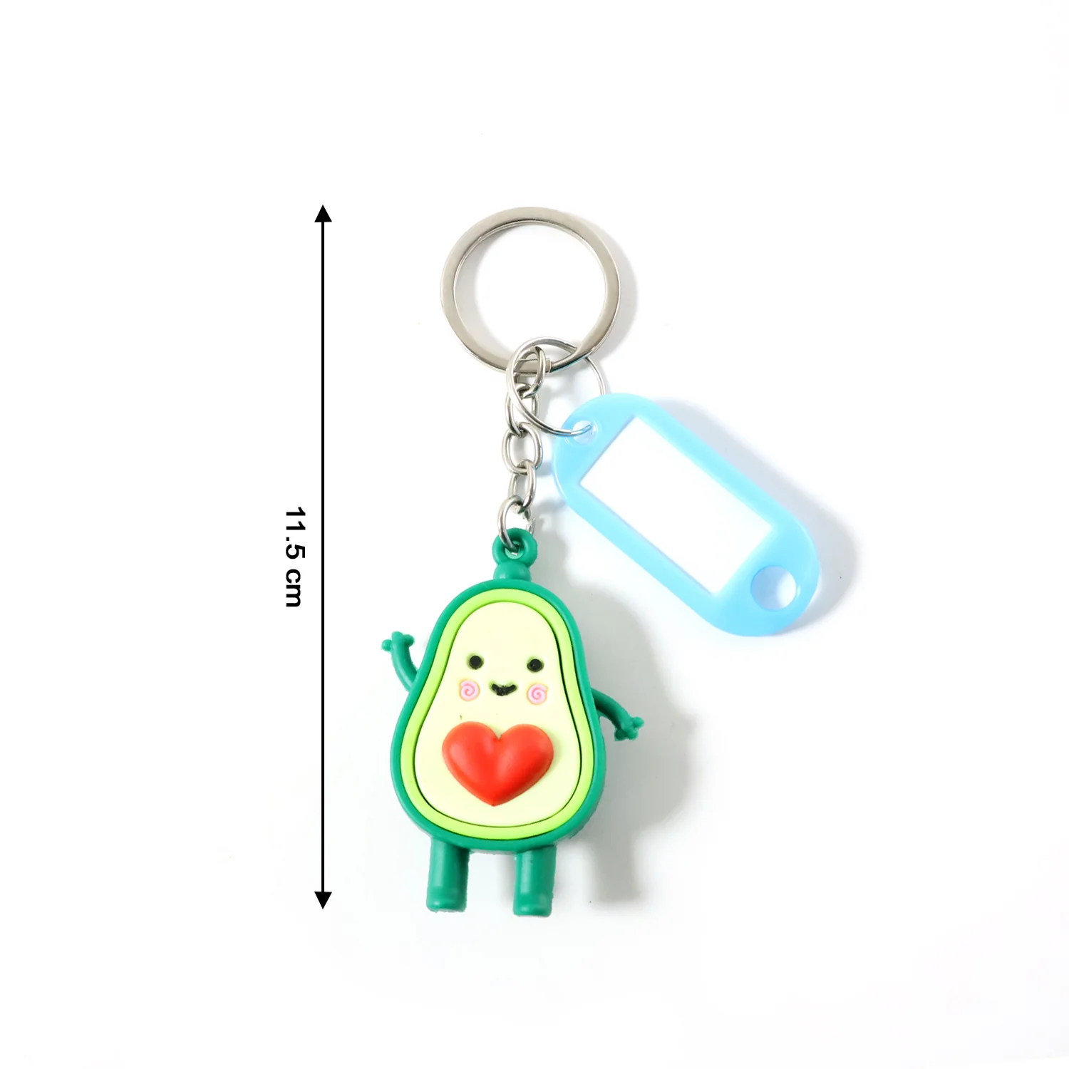 Cute Avocado Cartoon Keychain with Name Tag Holder (1 Pc) - Image 6