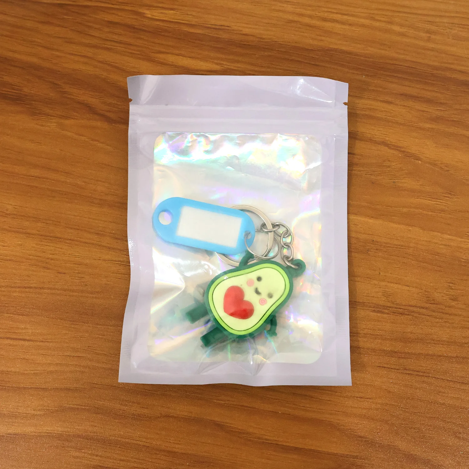 Cute Avocado Cartoon Keychain with Name Tag Holder (1 Pc) - Image 8