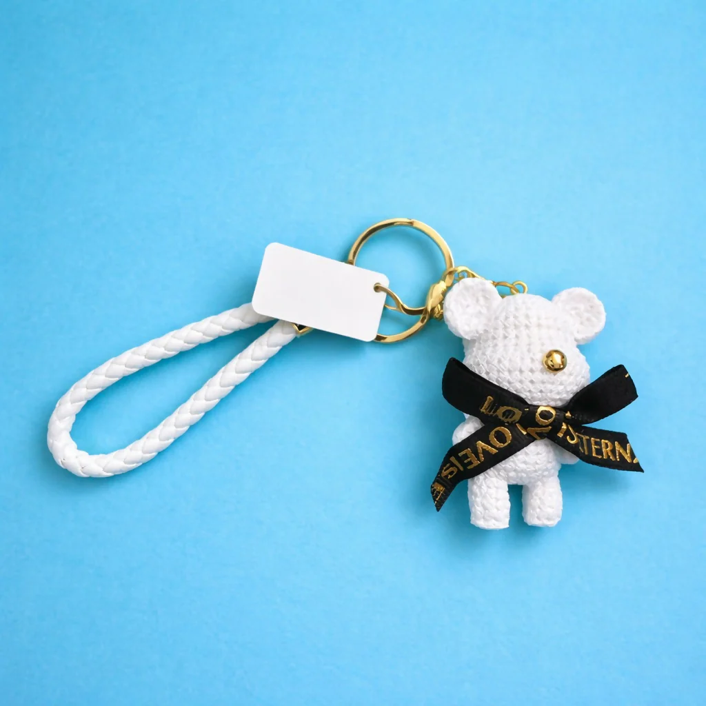 Cute Bear Keychain with Strap Decorative Bag Charm - Image 3