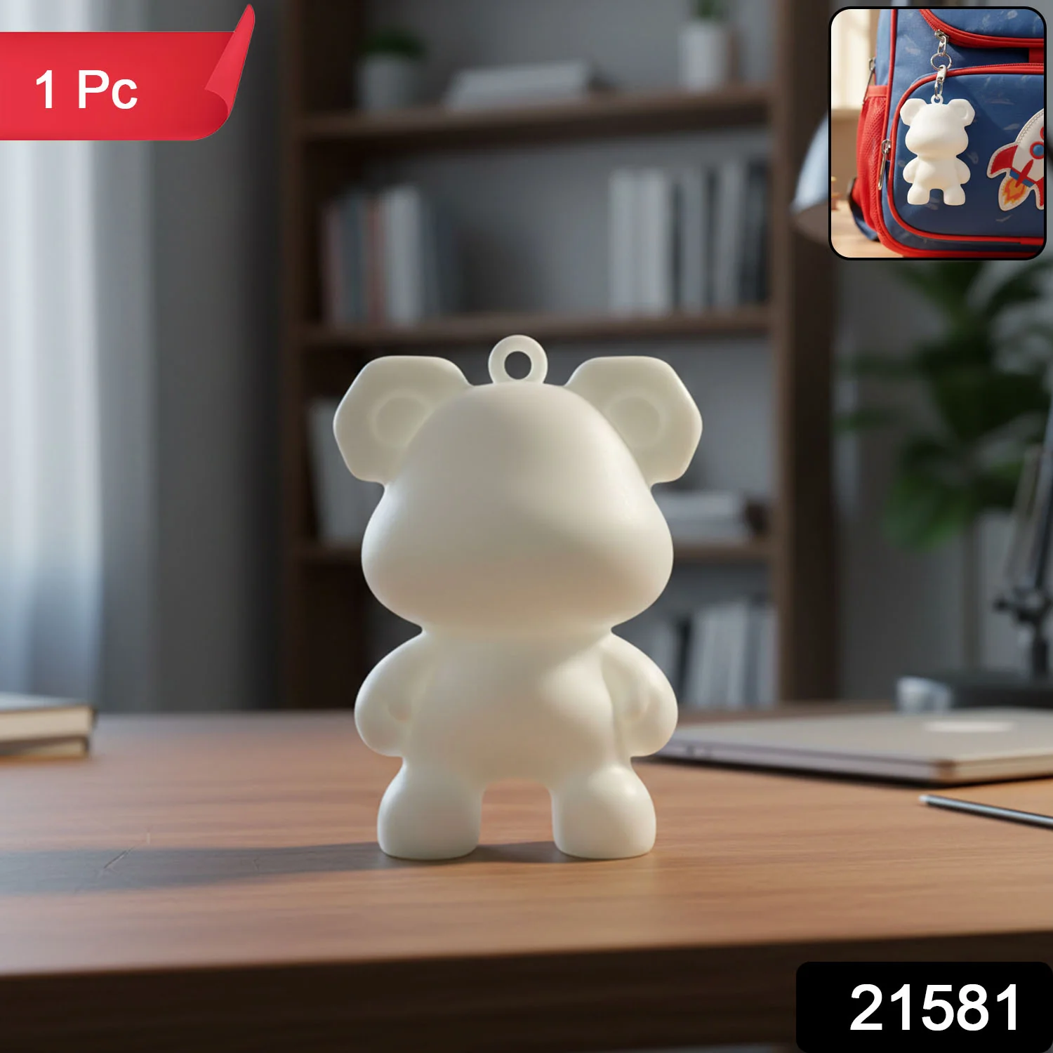 Cute Bear Shape Mini Figure Keychain (1 Pc) - Image 2