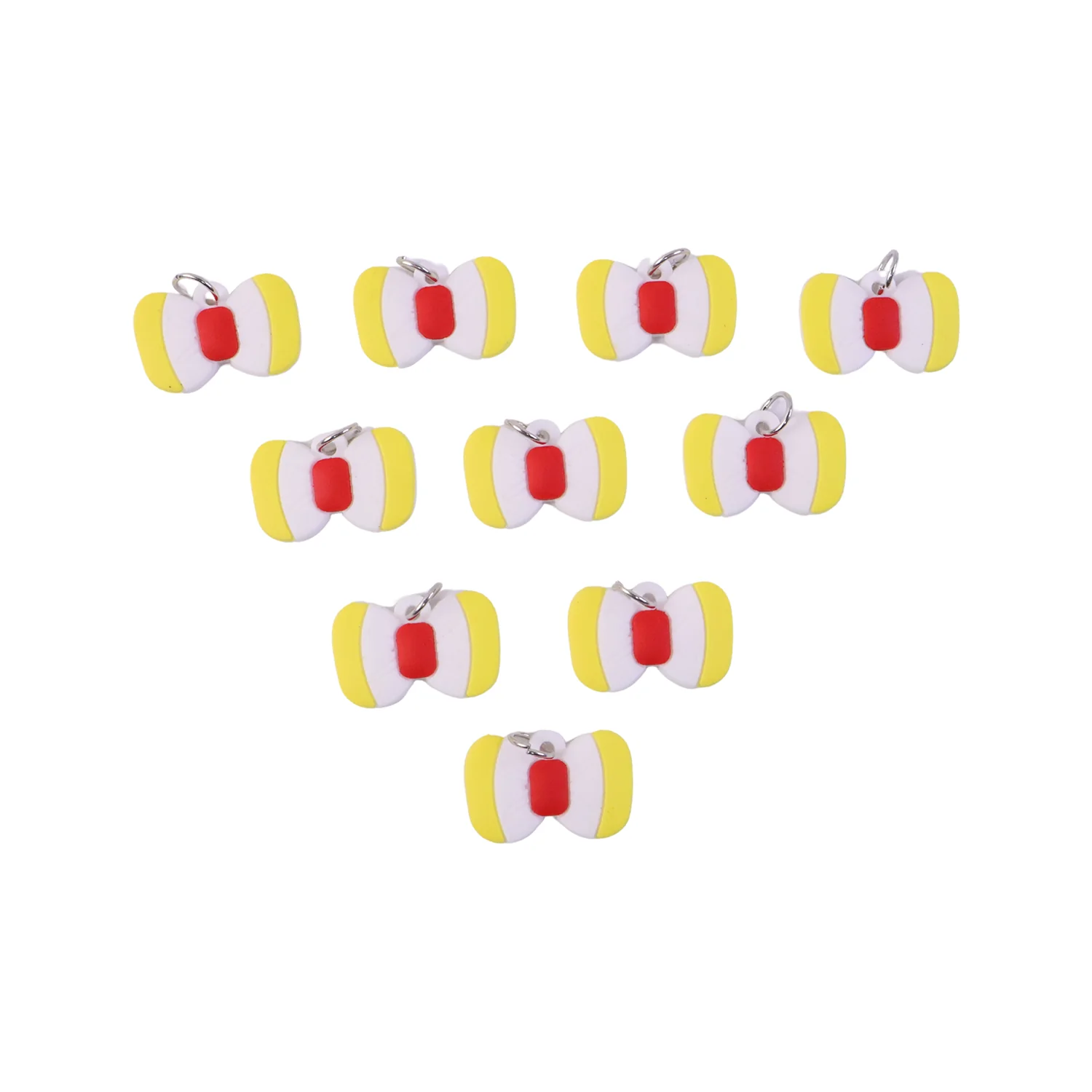 Cute Bow Shape Bag Charm Keychain Set (10  Pc) - Image 4