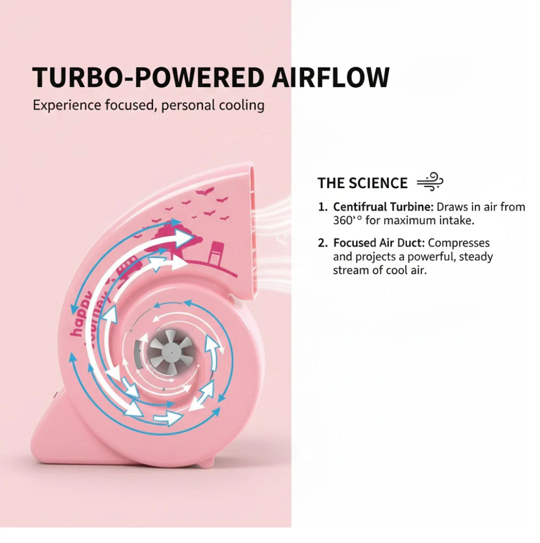 Cute USB Mini Fan: Bright, Quiet & Portable for Your Desk (Battery Not Included) - Image 3