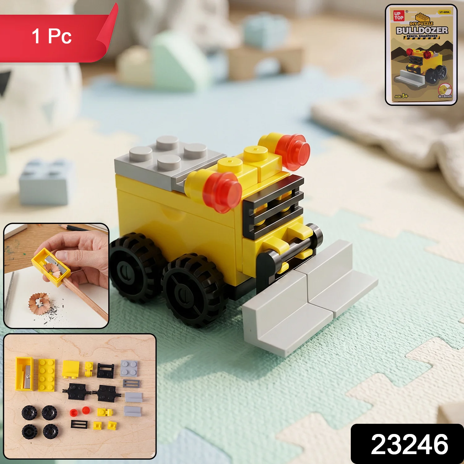 Cute Bulldozer Pencil Sharpener Toy - Fun and Interactive Desk Toy - Image 2