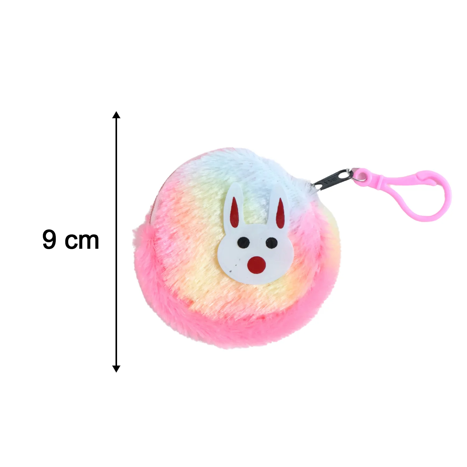 Cute Bunny Design Rainbow Fur Mini Coin Purse Keychain (1 Pc) - Image 6