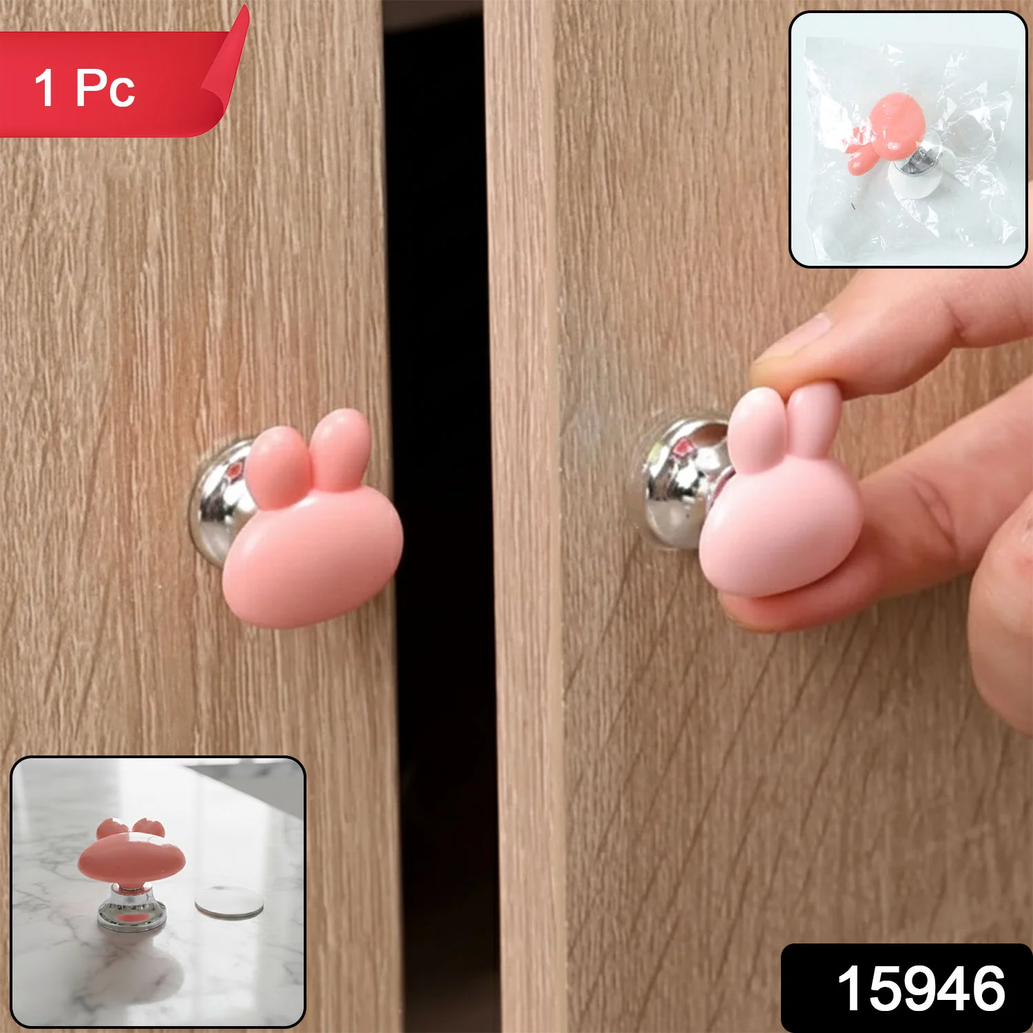 Cute Bunny Ear Cabinet Door Knob Handle (1 Pc) - Image 2