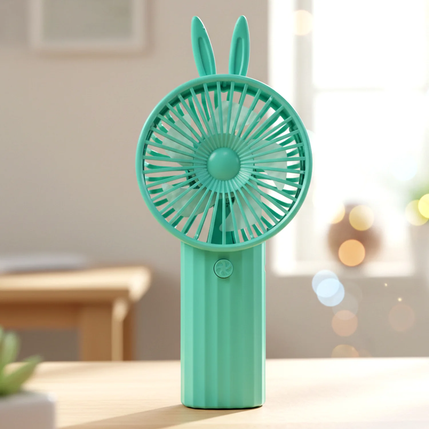 Cute Bunny Ear Design Portable USB Rechargeable Mini Handheld Fan (1 Pc) - Image 6