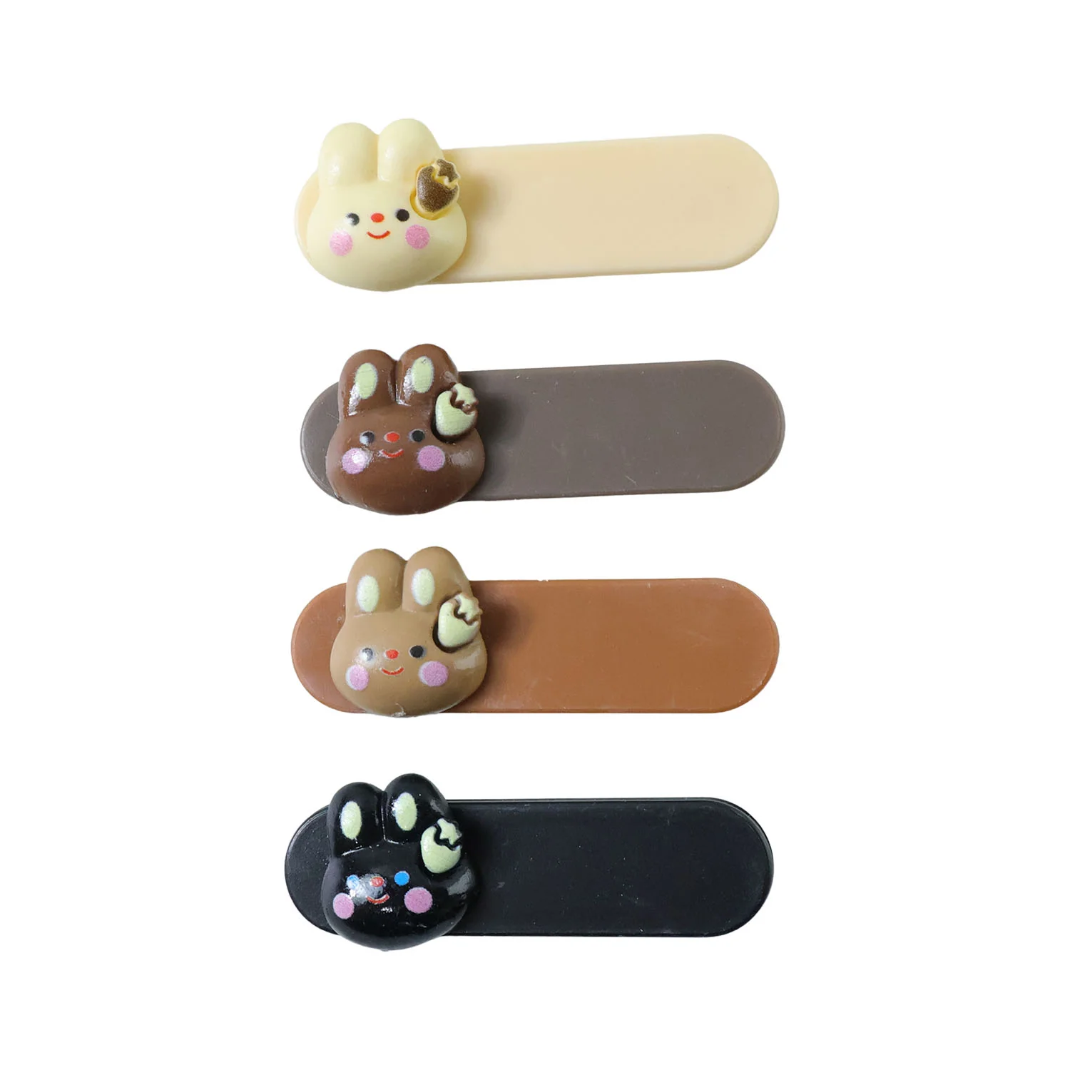 Cute Bunny Face Decorative Hair Clips Set (4 Pc) - Image 5