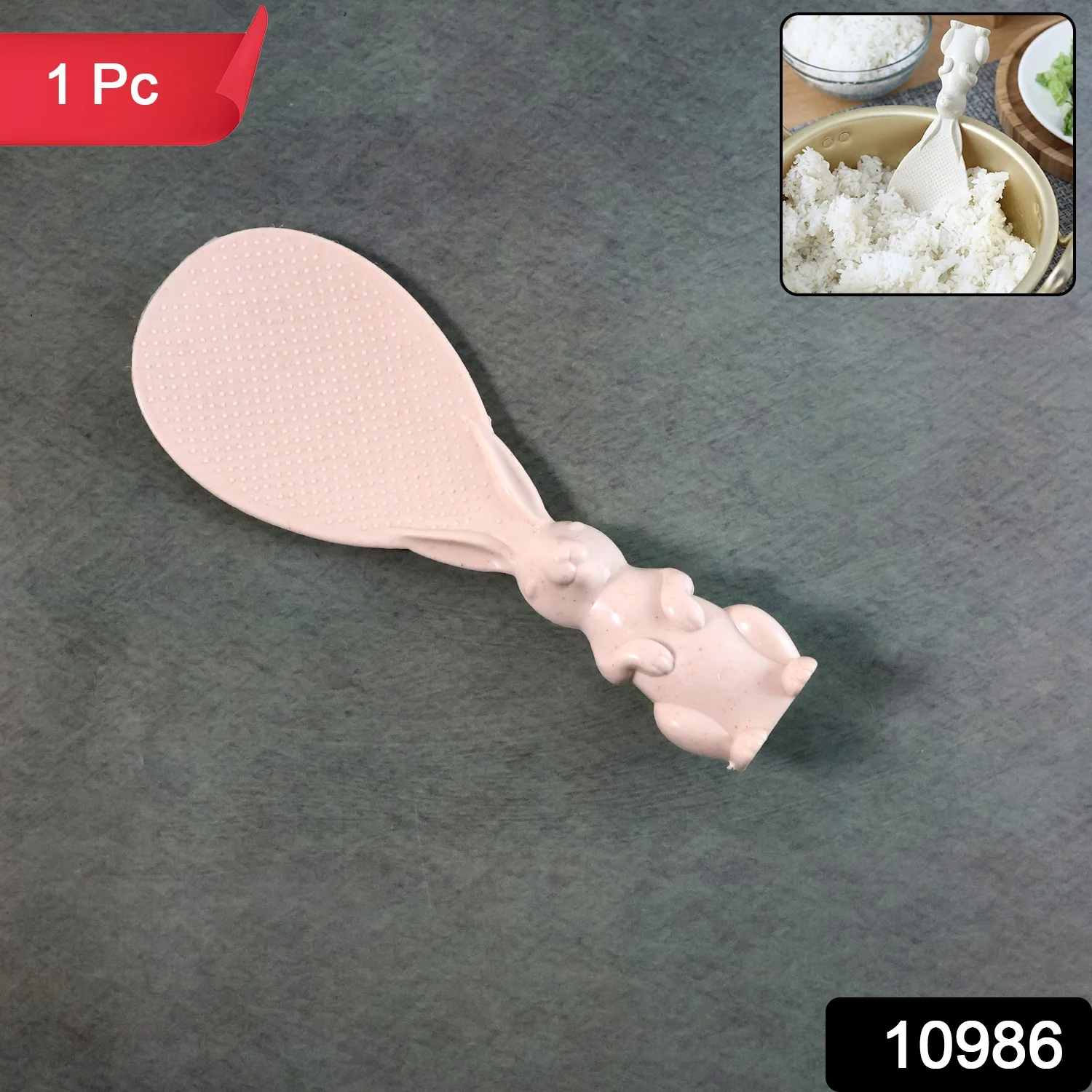 Cute Bunny Handle Non-Stick Rice Serving Spoon (1 Pc) - Image 2