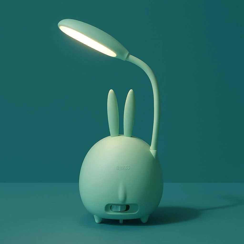 Cute Bunny LED Desk Lamp with Adjustable Neck & USB Charging for Study - Image 3