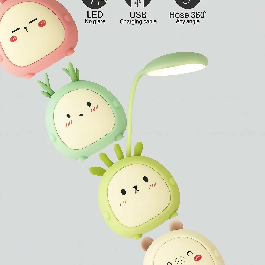 Cute Bunny LED Desk Lamp with Adjustable Neck & USB Charging for Study - Image 5