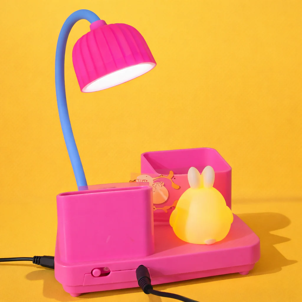 Cute Bunny LED Desk Lamp with Pen Holder & Organizer for Kids Study Table - Image 4