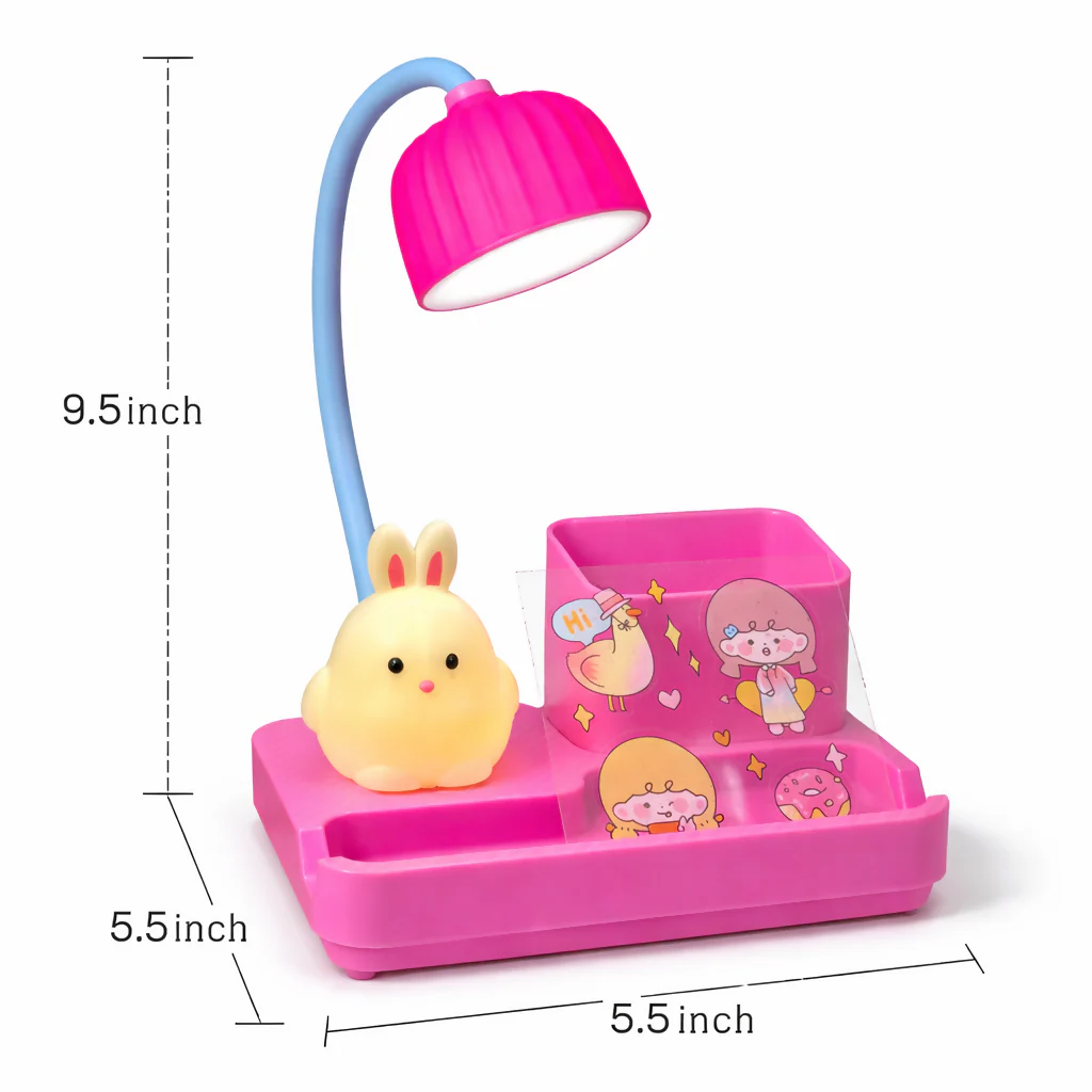 Cute Bunny LED Desk Lamp with Pen Holder & Organizer for Kids Study Table - Image 5