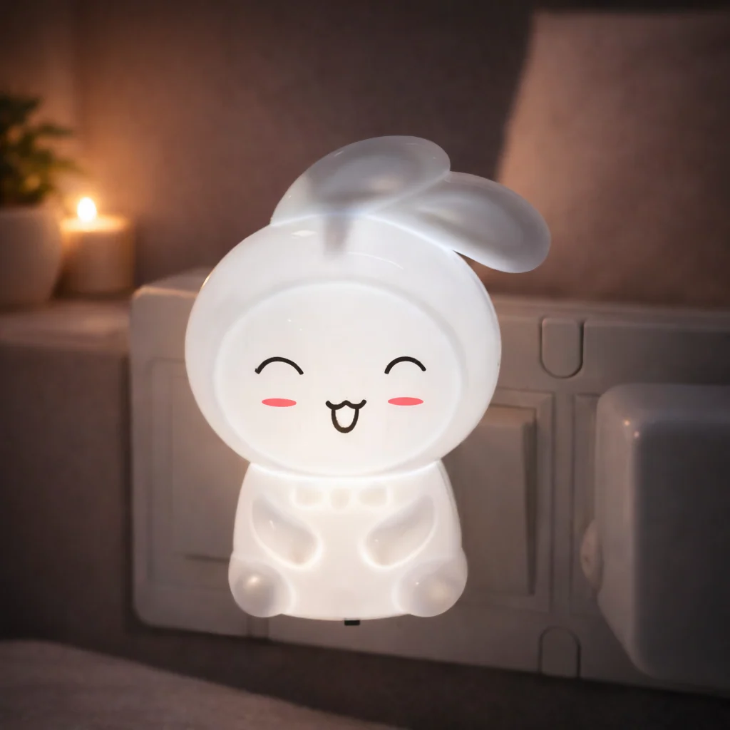 Cute Bunny Plug-In LED Night Light for Bedroom, Kids Room & Nursery - Image 4