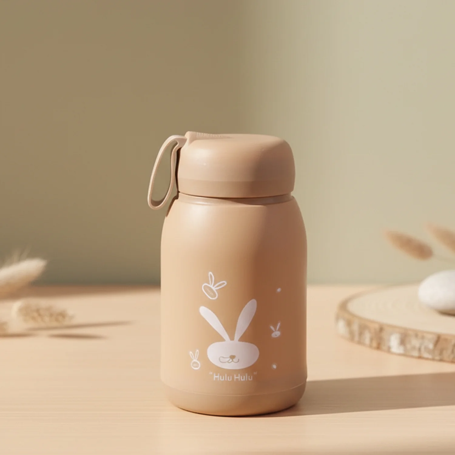 Cute Bunny Print Glass Drinking Bottle (330ML / 1 Pc, Mix Color) - Image 3