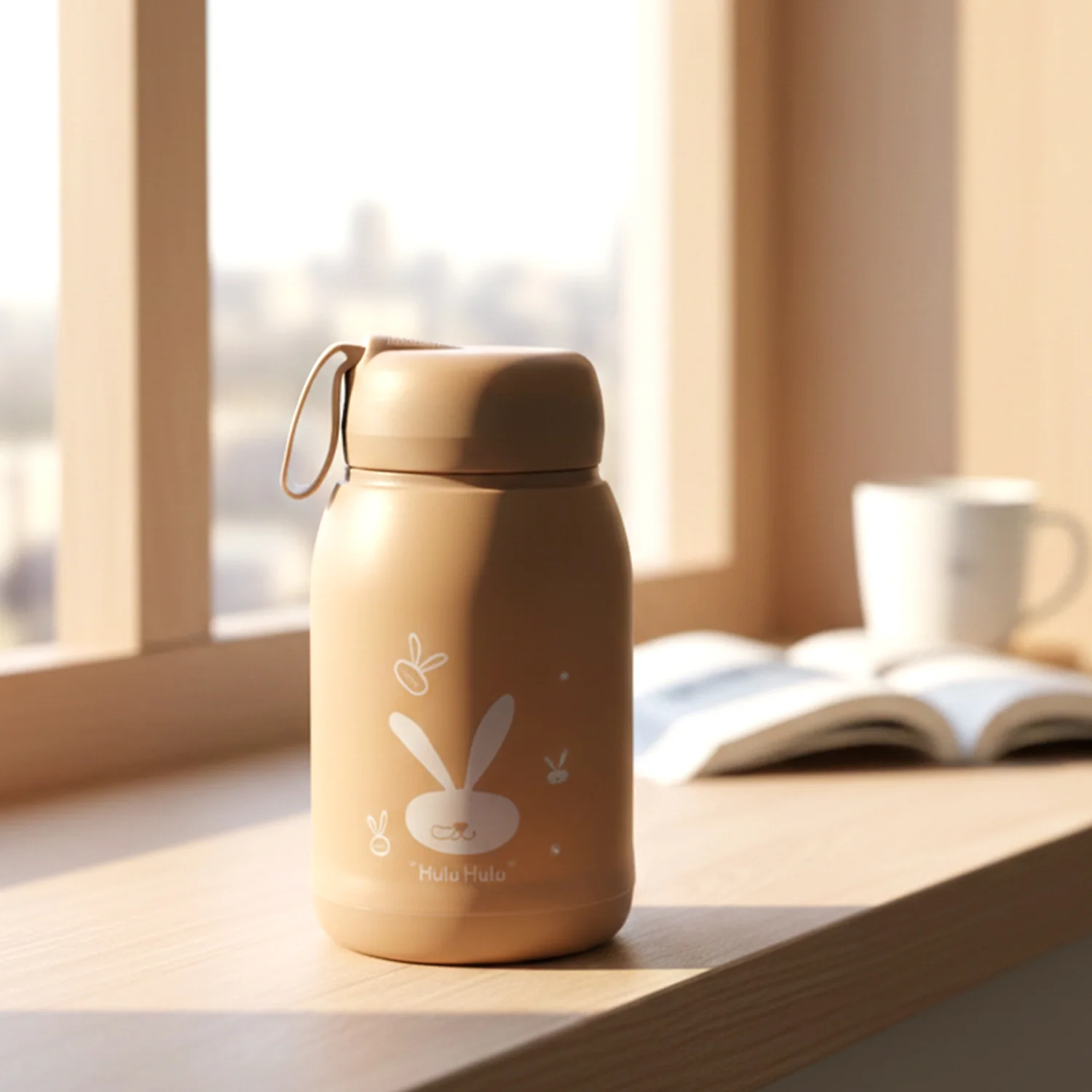Cute Bunny Print Glass Drinking Bottle (330ML / 1 Pc, Mix Color) - Image 8