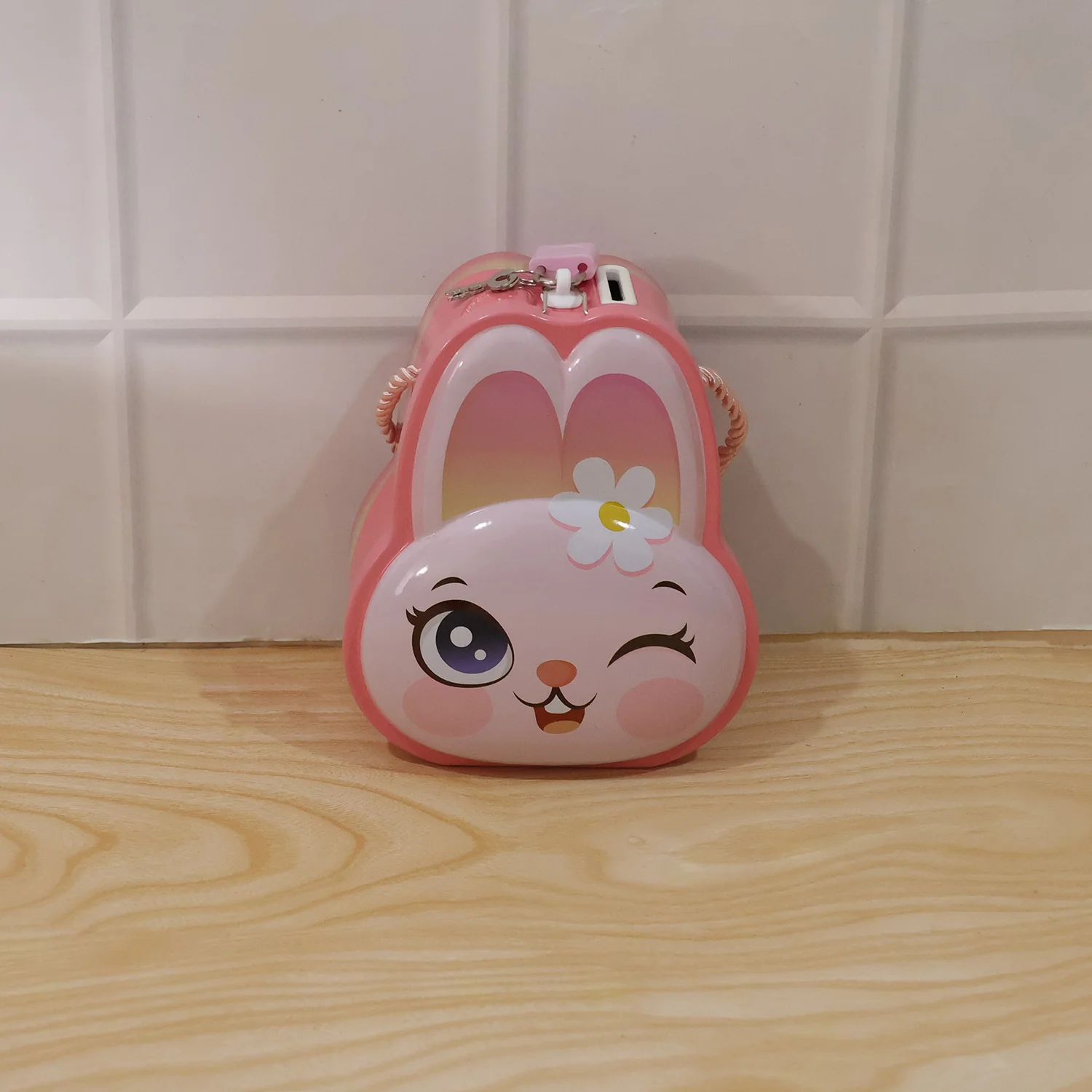 Cute Bunny-Shaped Metal Piggy Bank with Lock & Key – 1 Pc, Mix Design - Image 8