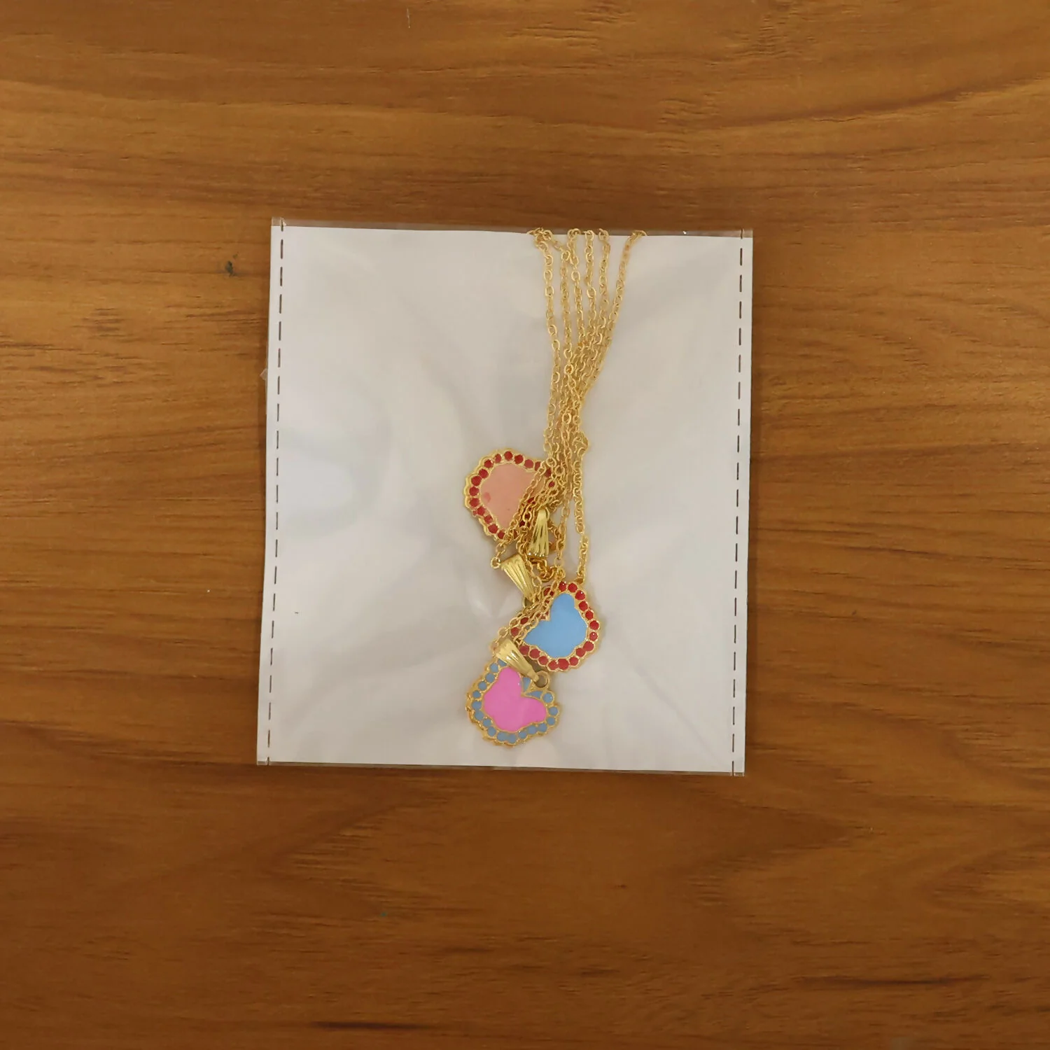 Cute Butterfly-Shaped Gold Pendant Necklace with Color Stones - Image 6