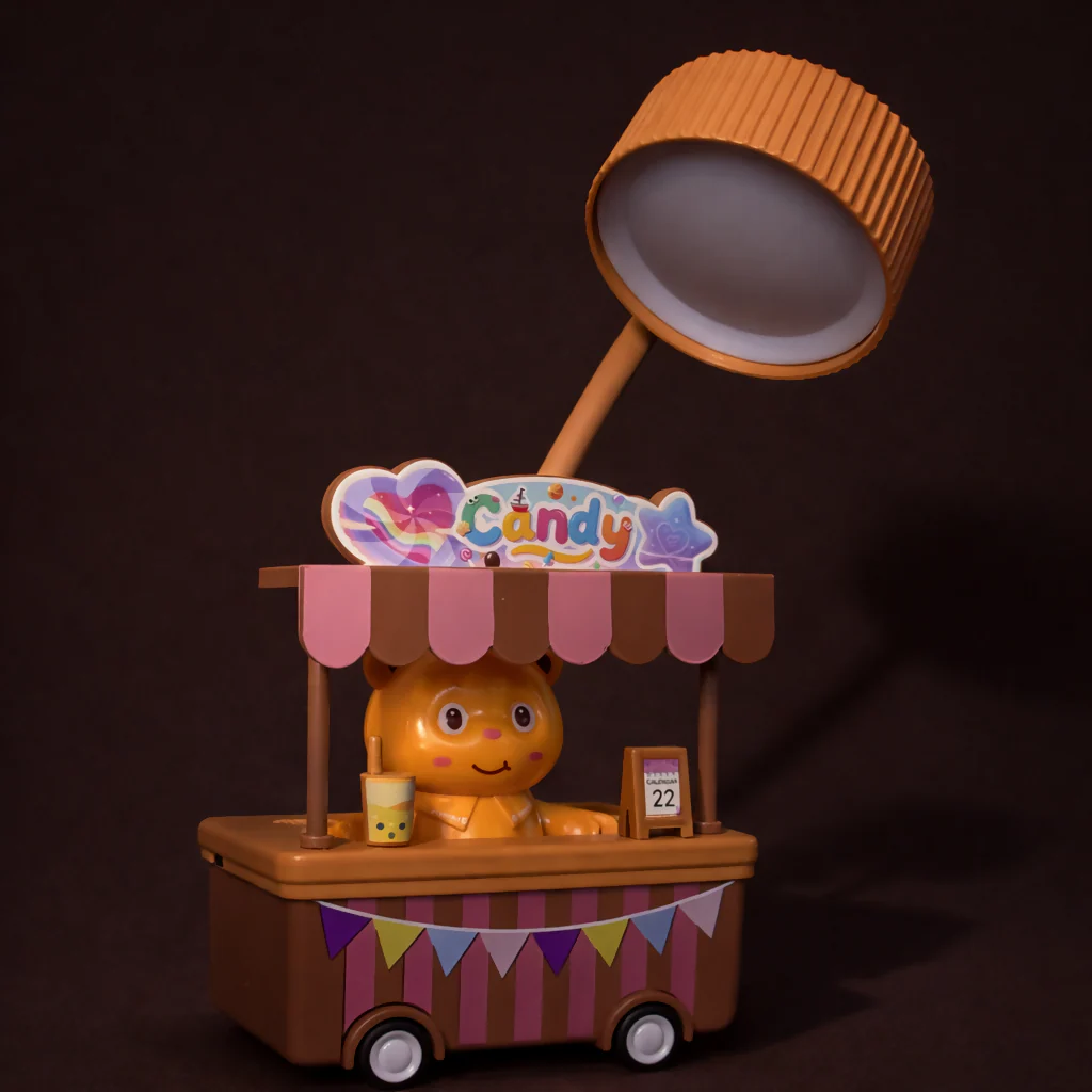 Cute Candy Cart Desk Lamp with Flexible Neck Night Light for Kids Room - Image 2