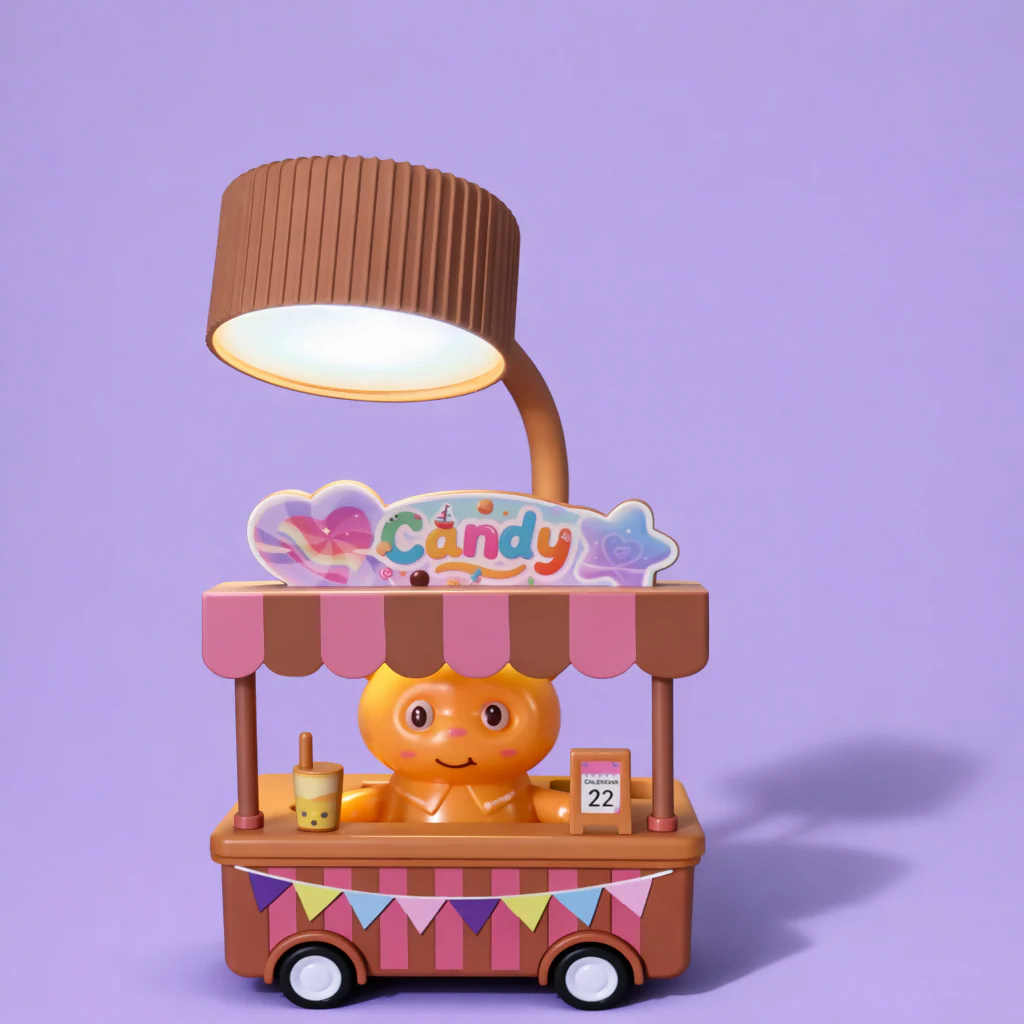 Cute Candy Cart Desk Lamp with Flexible Neck Night Light for Kids Room - Image 3
