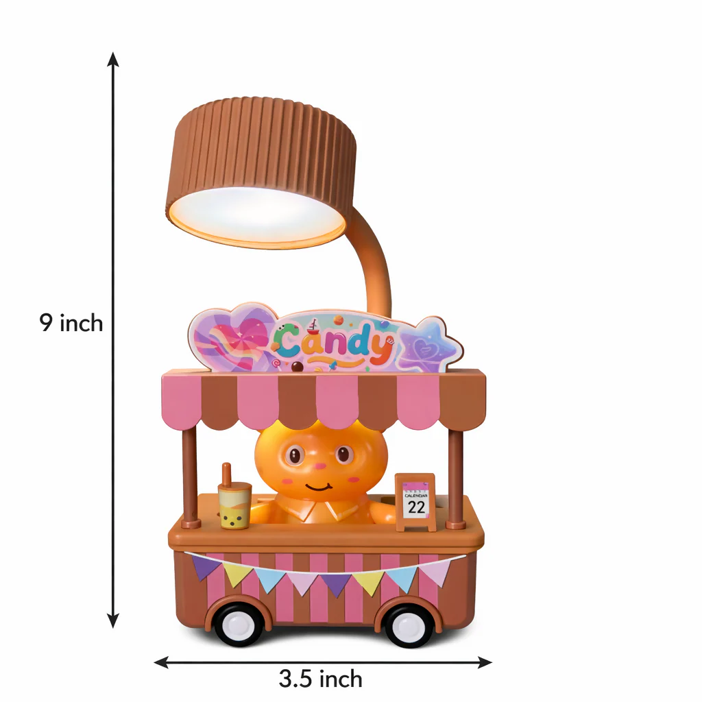 Cute Candy Cart Desk Lamp with Flexible Neck Night Light for Kids Room - Image 5