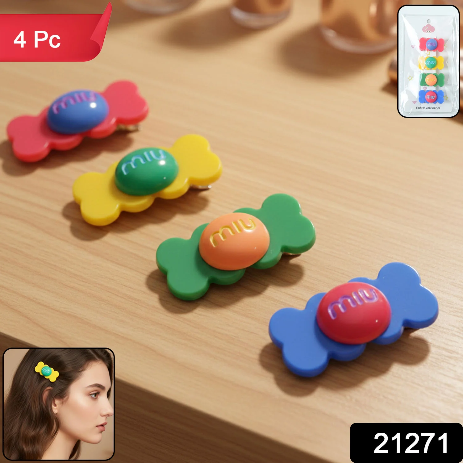 Cute Candy Shape Colorful Hair Clips - Image 2