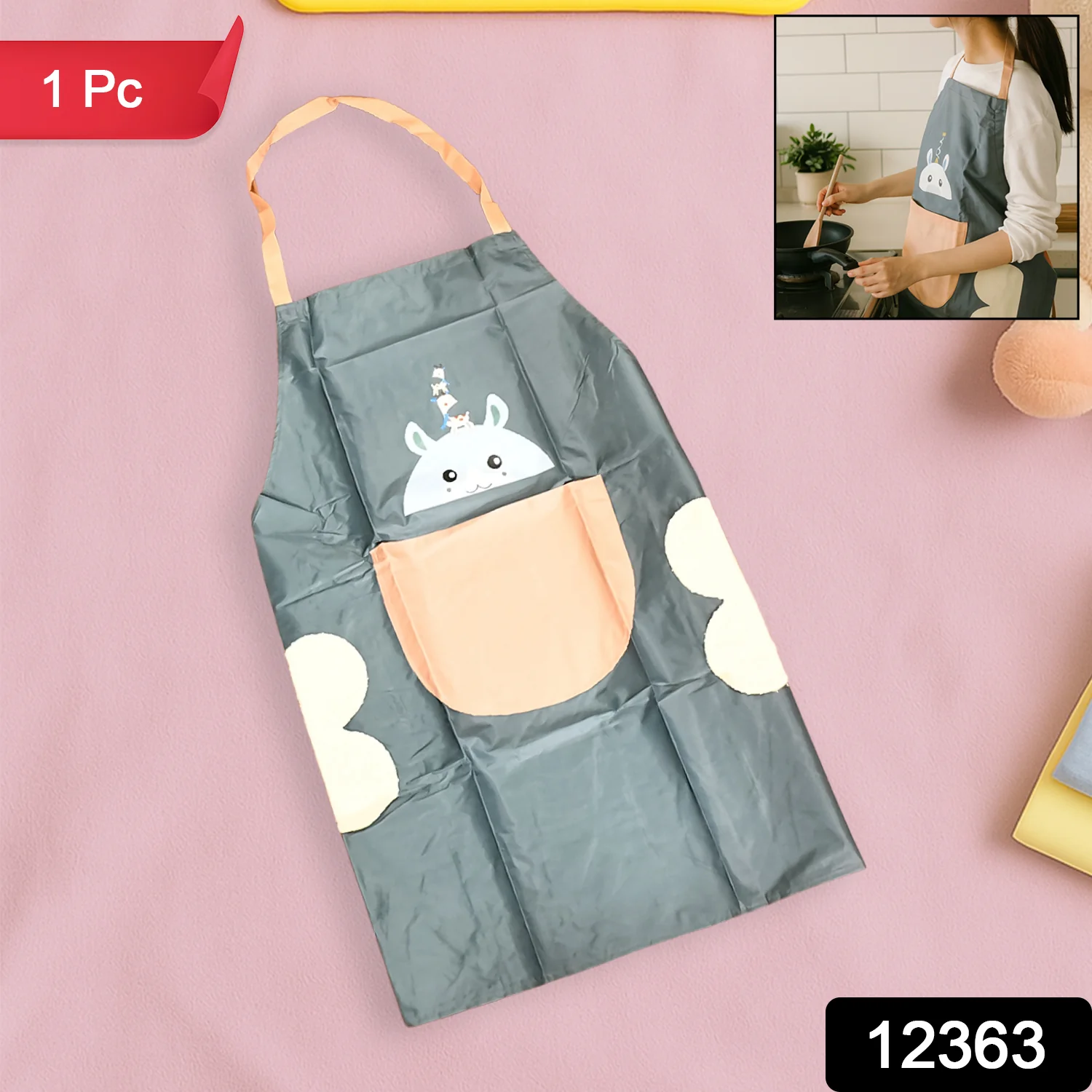 Cute Cartoon Animal Design Kitchen Apron (1 Pc / Mix Design) - Image 2