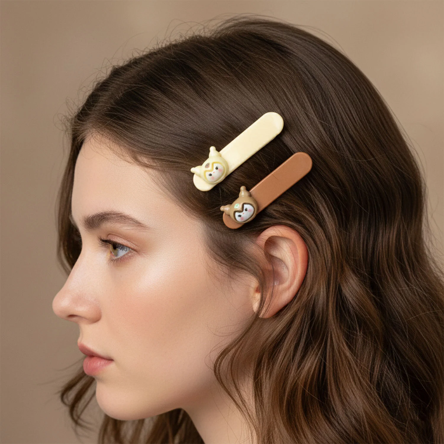 Cute Cartoon Animal Face Decorative Hair Clips (4 Pc) - Image 4
