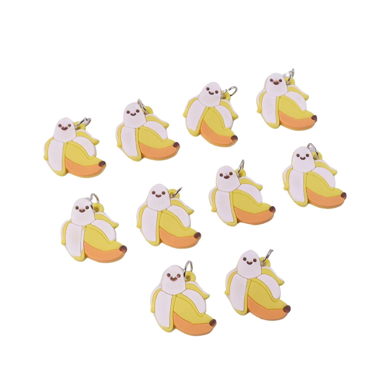 Cute Cartoon Banana Bag Charm Keychain Set (10 Pc) - Image 4