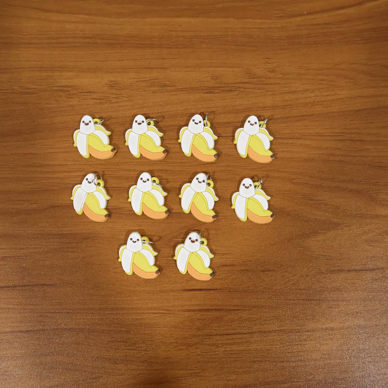 Cute Cartoon Banana Bag Charm Keychain Set (10 Pc) - Image 8