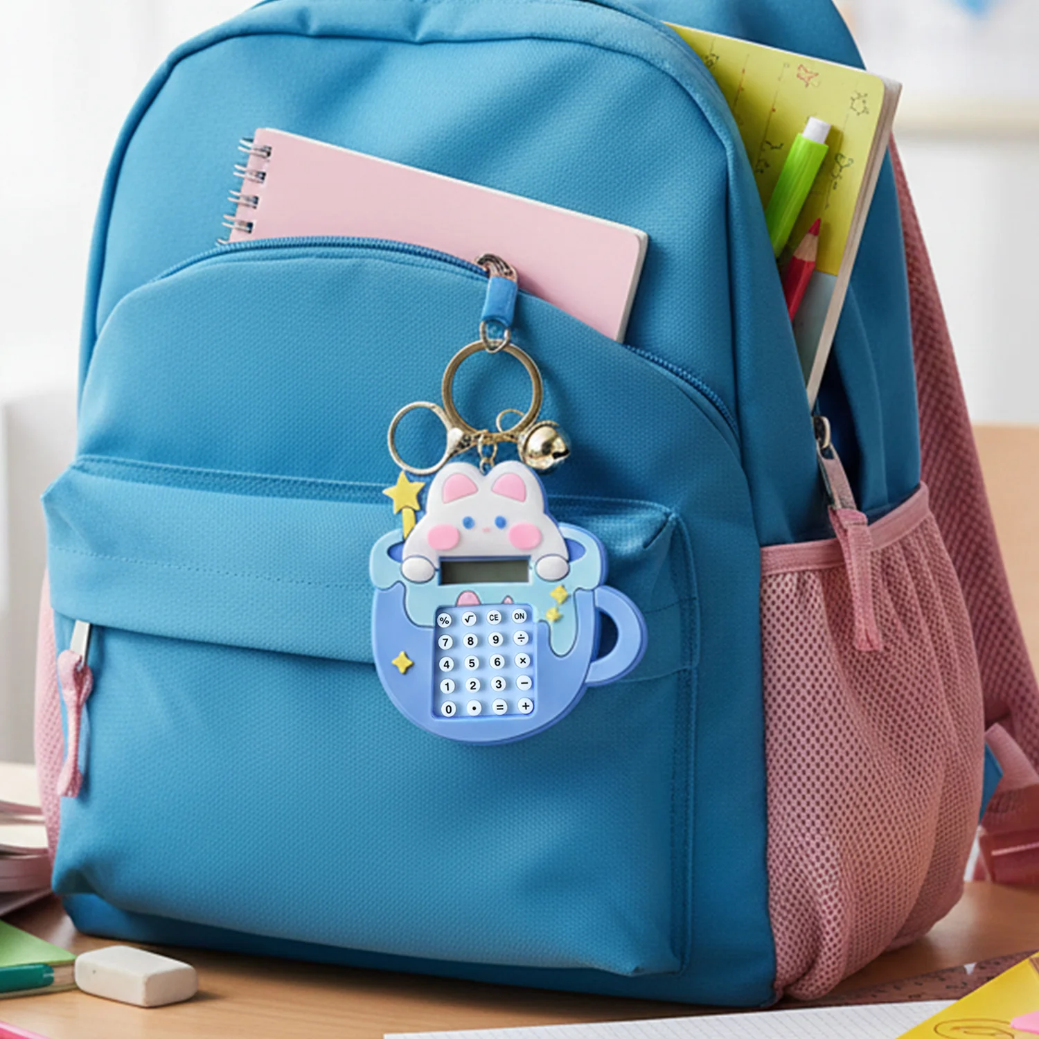 Cute Cartoon Bunny Calculator Keychain with Mini Digital Display (1 Pc) - Image 3