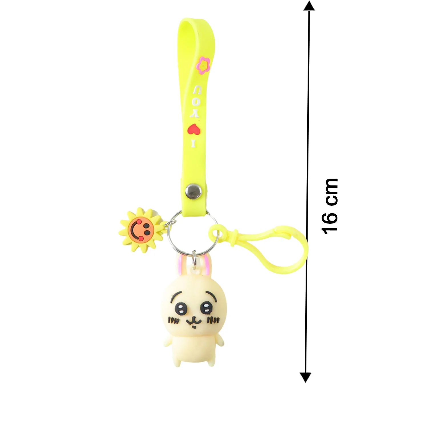 Cute Cartoon Bunny Silicone Keychain with Decorative Strap (1 Pc) - Image 6