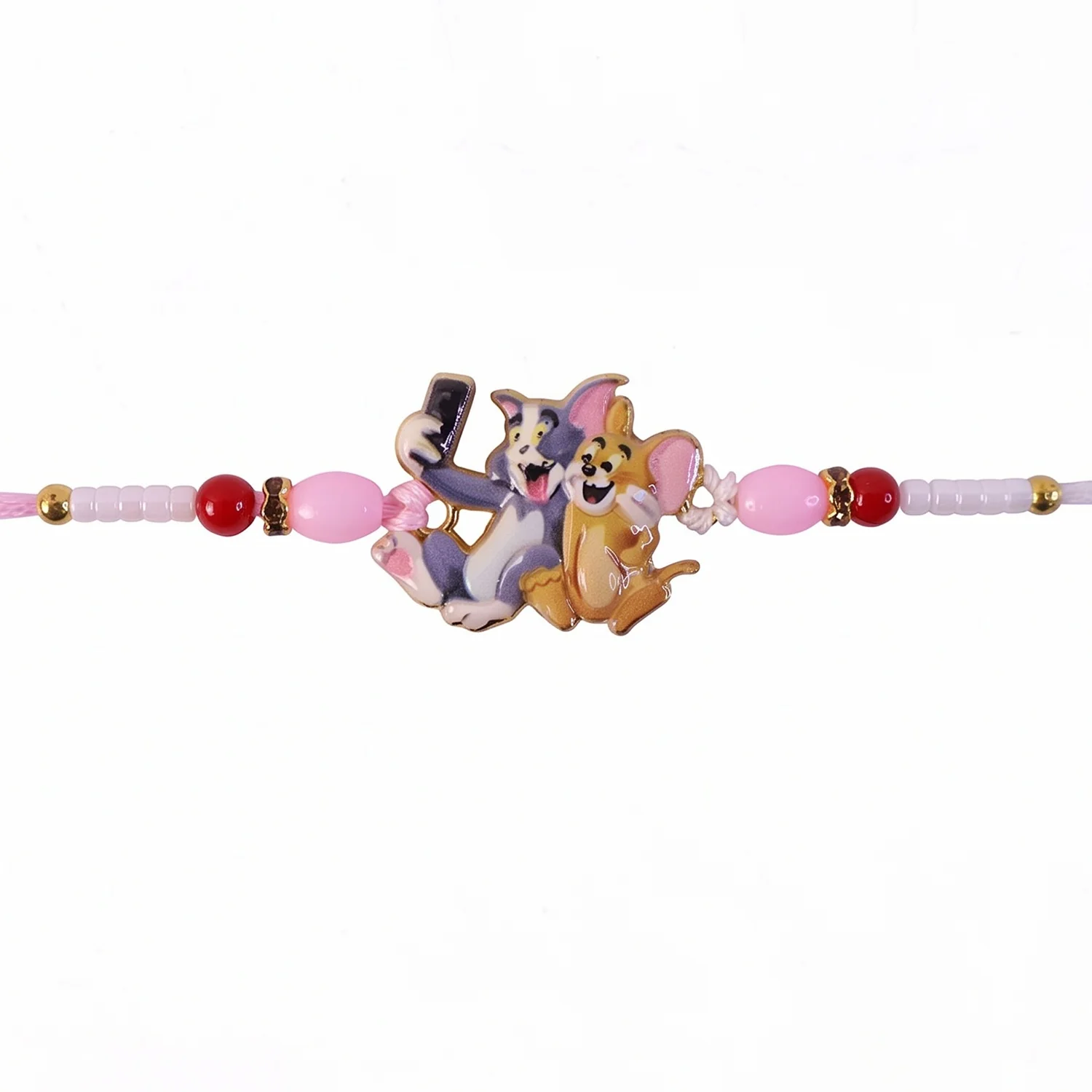 Cute Cartoon Cat and Mouse Selfie Kids Rakhi - Image 5