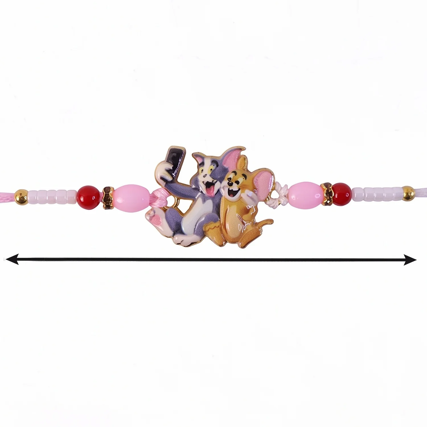 Cute Cartoon Cat and Mouse Selfie Kids Rakhi - Image 6