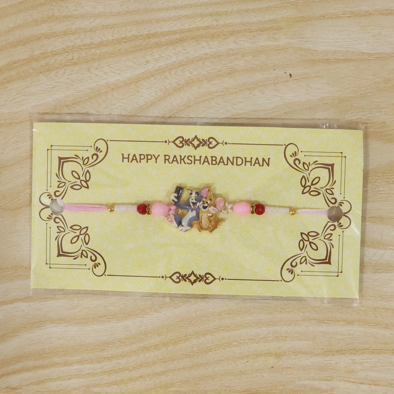 Cute Cartoon Cat and Mouse Selfie Kids Rakhi - Image 7