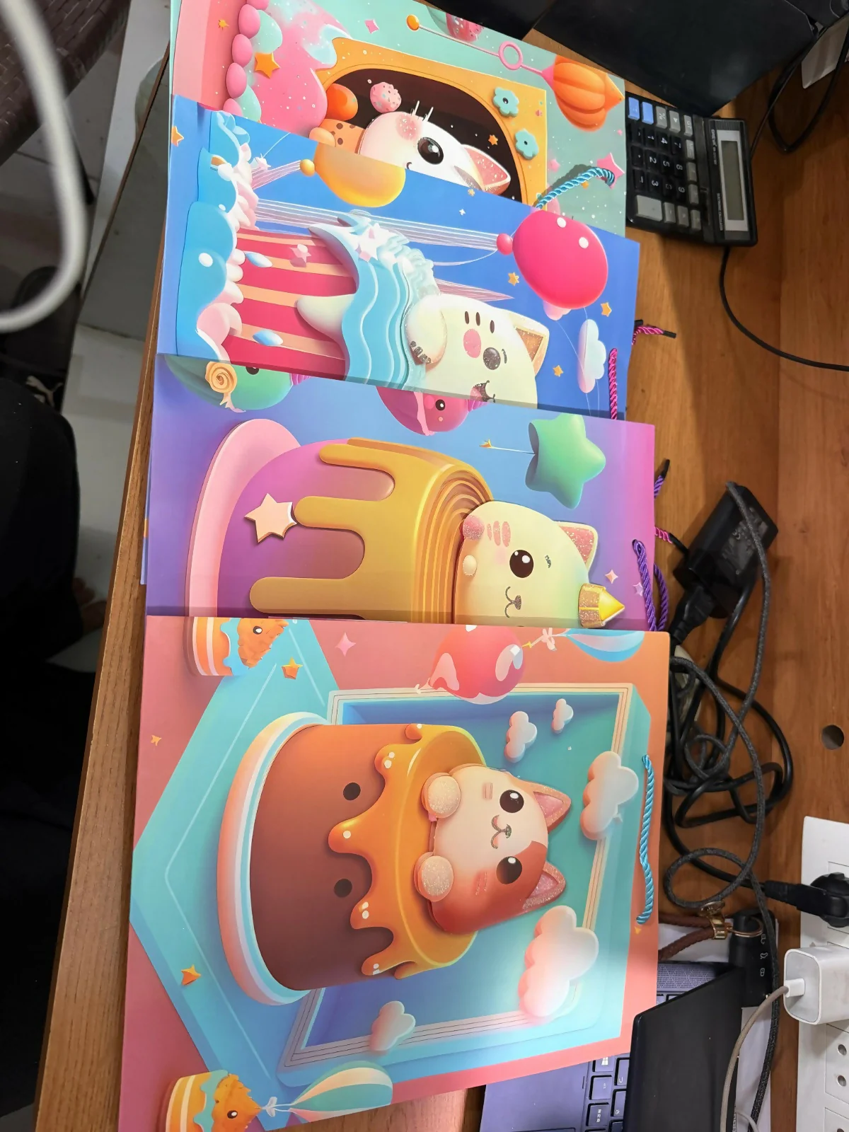 Cute Cartoon Cat Design Gift Paper Bag with Handle 1 Piece - Image 5