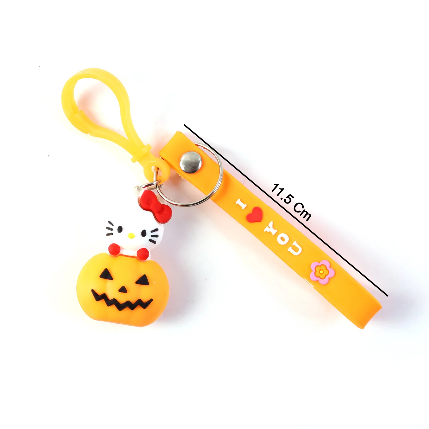 Cute Cartoon Cat & Pumpkin Theme Silicone Keychain (1 Pc) - Image 6