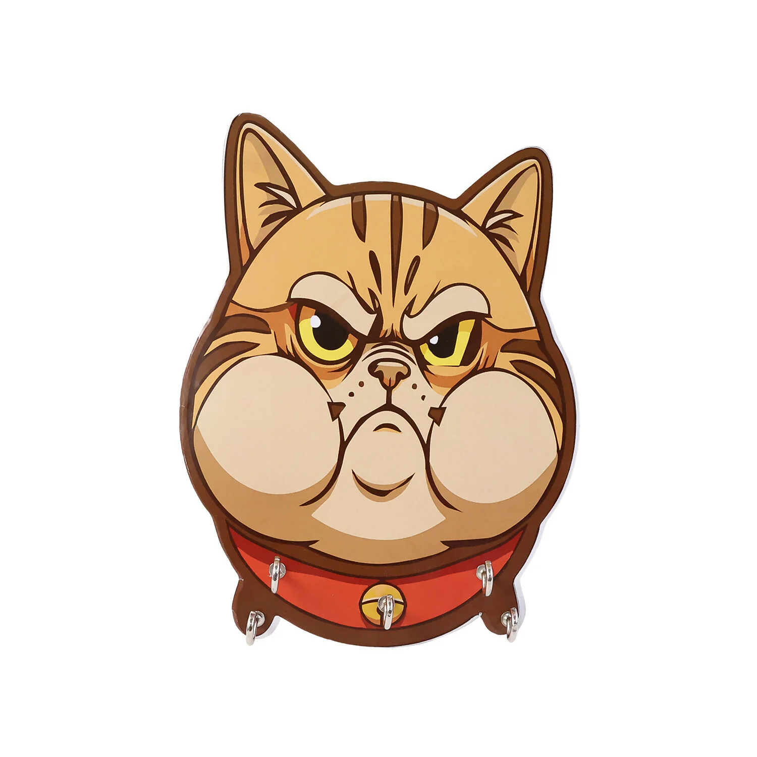 Cute Cartoon Cat Wooden Key Holder Wall Mounted Decorative Key Rack for Home Entrance - Image 5