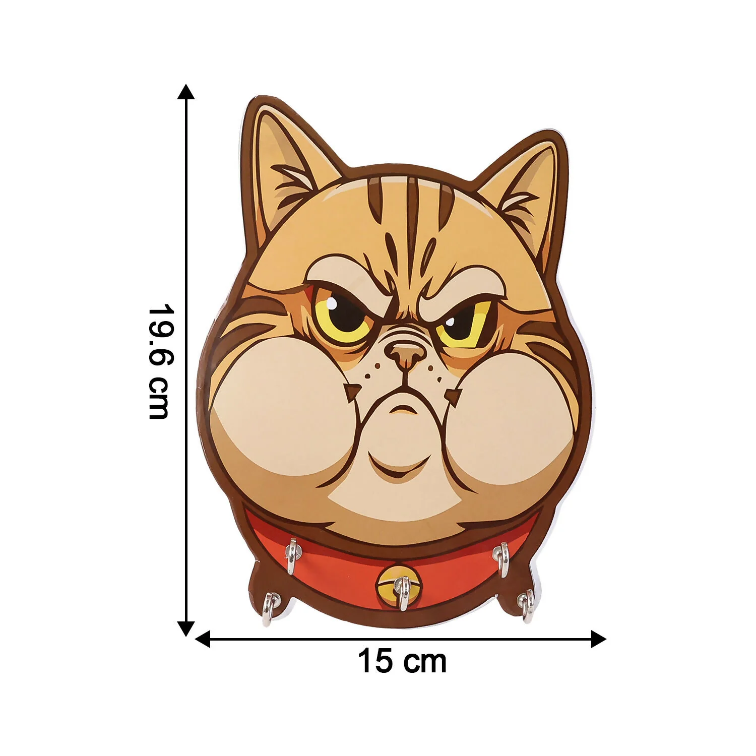 Cute Cartoon Cat Wooden Key Holder Wall Mounted Decorative Key Rack for Home Entrance - Image 6